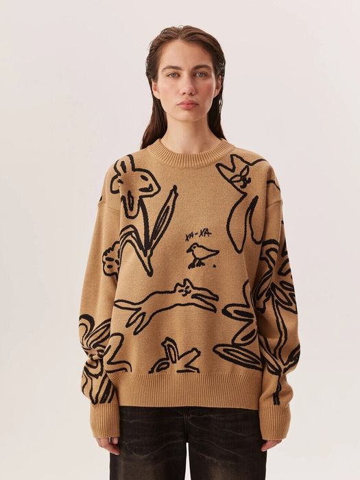 Джемпер MAGIC FLOWERS бежевого цвета