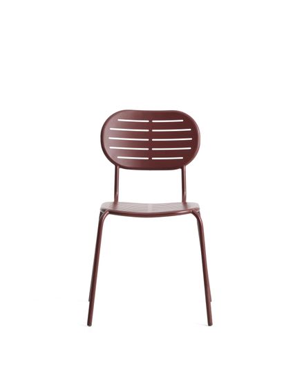 Уличный стул Brai из оцинкованной стали бордового цвета