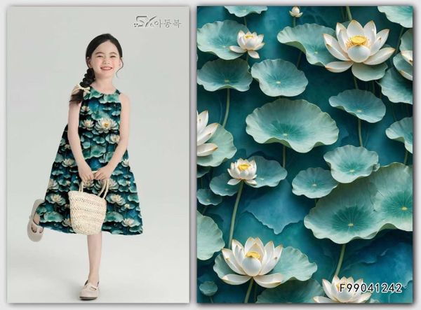 ЛОТОСЫ, 100% хлопок, Handmade Fabrics 4