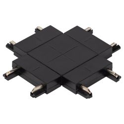 Коннектор питания ЭРА TRM-S5-CX BK для магнитного шинопровода Х-образный черный | Магнитный шинопровод и аксессуары