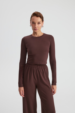 Костюм трикотаж лонг/брюки шоколад