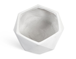 Кашпо TREEZ ERGO - серия Rombo - Низкая чаша-многогранник - Белый камень