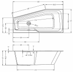 Акриловая ванна Riho Rething Space Fall 160x75 белая