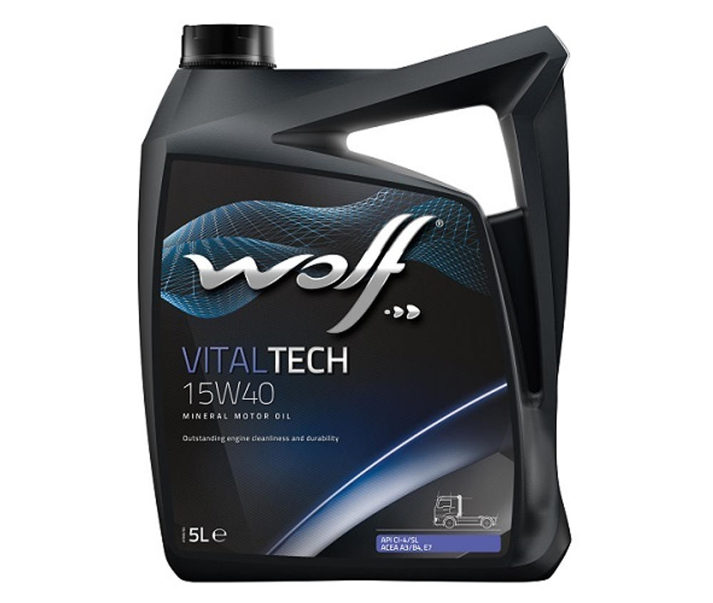Масло моторное минеральное Wolf VitalTech 15W40 5 л
