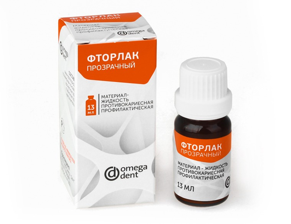 ФТОРЛАК прозрачный (13 мл), Омега Дент