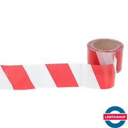 Лента оградительная бело-красная ЭКОНОМ 75 мм х 100 м