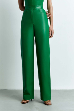 Прямые брюки с завышенной талией