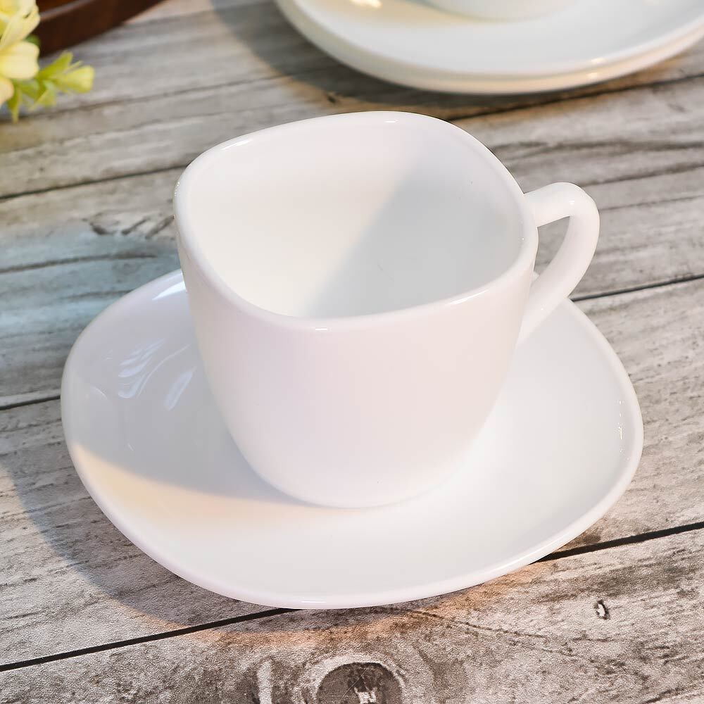 Чайный набор 12 предметов 250мл Без деколи, квадратная форма, GRAY-FXB220-12 (WHITE)