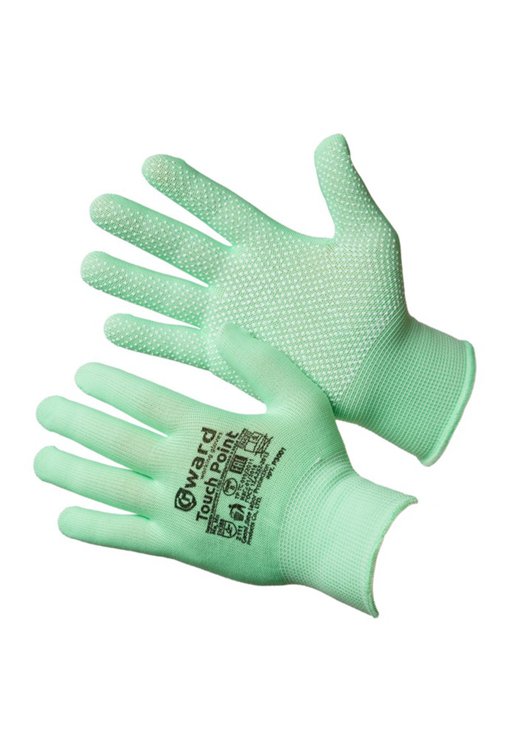 Перчатки GWARD TOUCH  POINT , зеленый нейлон/микроточка ПВХ