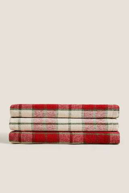 ZARA HOME СКАТЕРТЬ В КЛЕТКУ И ХЛОПОК, КРАСНЫЙ