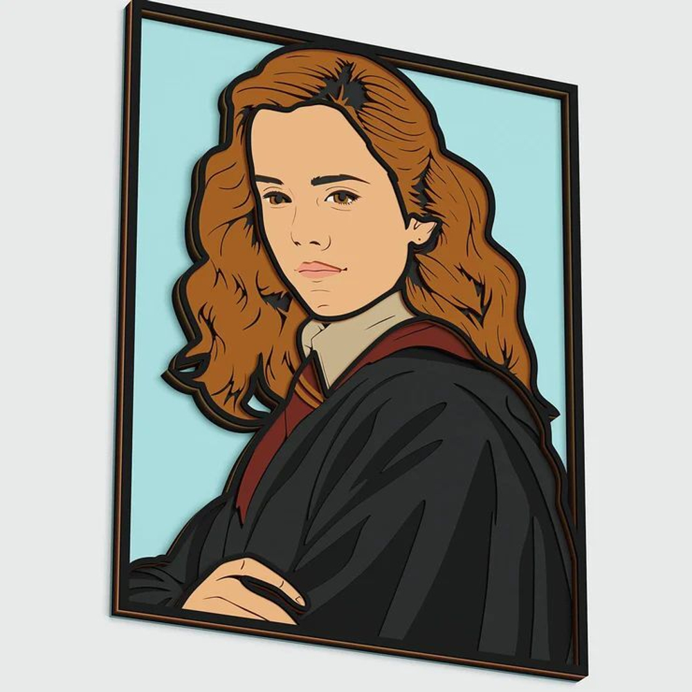 3D Картина по номерам из дерева Гермиона Грейнджер, 23x30 см