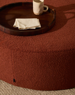 Kaeli Пуф для ног со съемным чехлом из терракотового букле Ø 90