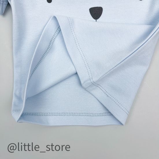 Футболка хлопковая "Северный мишка" голубая