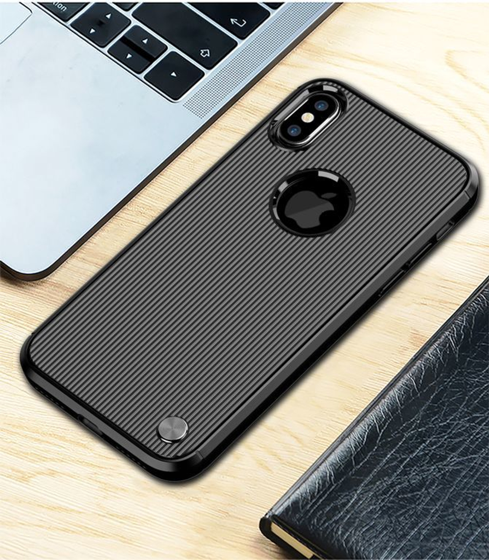 Чехол для iPhone X (XS) цвет Black (черный), серия Bevel от Caseport