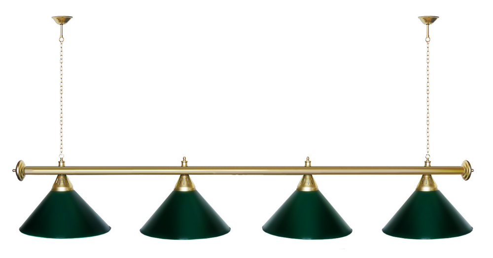 Лампа STARTBILLIARDS 4 пл. (плафоны золотые,штанга золотая,фурнитура золото)