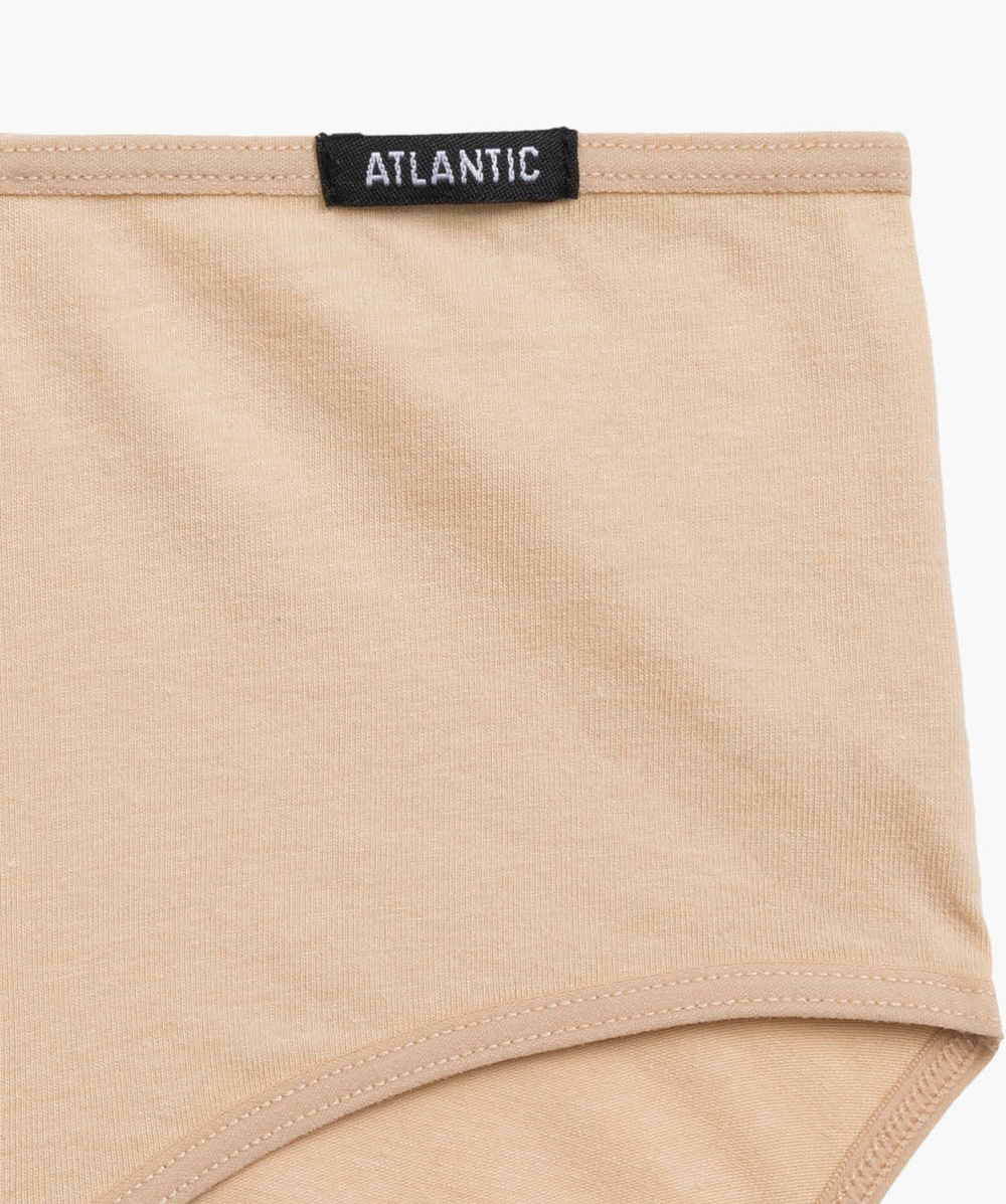 Женские трусы слипы классика Atlantic, набор 3 шт., хлопок, бежевые, Basic 3BLP-579