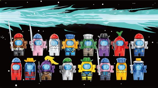 Конструктор Among Us "  Большая космическая станция " , 982 дет.