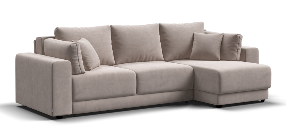 Угловой диван Босс Прайм ХЛ Велюр Монолит латте