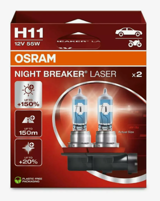 Автолампа H11 12V 55W (PGJ19-2) Osram +150% NIGHT BREAKER LASER (64211NL-2HB) (карт уп) к-т ORIGIN