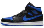 Jordan Air Jordan 1 Mid “Royal” synthetic Leather shock absorption high-top retro basketball shoes men's black and blue