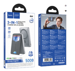 Портативный аккумулятор HOCO Q46 PD 20W MagSafe 5000 mAh + картхолдер (серый)