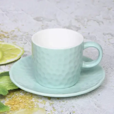 Чайная пара «Аврора» (кружка 200мл+блюдце) бирюзовый