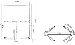 A245C (AMGO A245C) Подъемник двухстоечный 4.5 т. пневматическое управление (СНЯТ С ПРОИЗВОДСТВА)