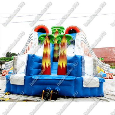 Надувная водная горка «Тропический драйв» 16*9*6 м