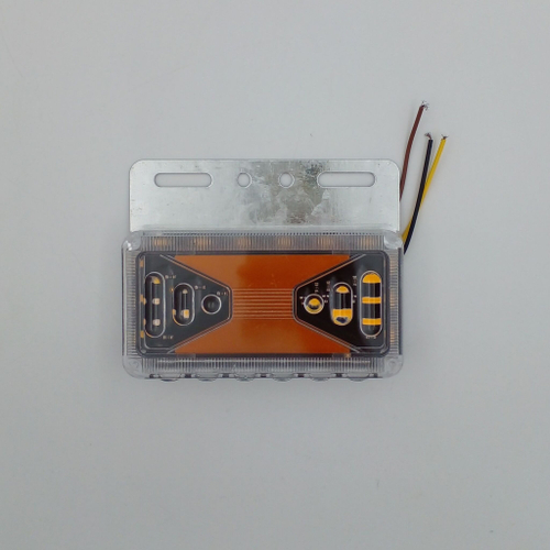 Габаритный фонарь боковой светодиодный с подсветкой колеса и бегущим поворотником 24V 1 шт