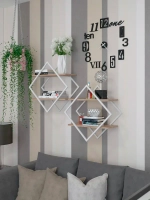 Набор полок ромб настенных белых-дуб  - БД