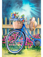 Алмазная мозаика 17*22см. квадрат. с подр."Велосипед с цветочной корзиной" с полн.запол.20цв. (Арт.Н