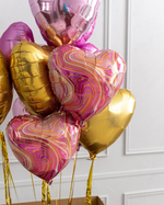 AN Шар сердце 18" / 46 см Мрамор Pink (БГ-15)