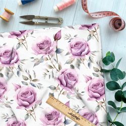 Ткань Барби лиловые розы