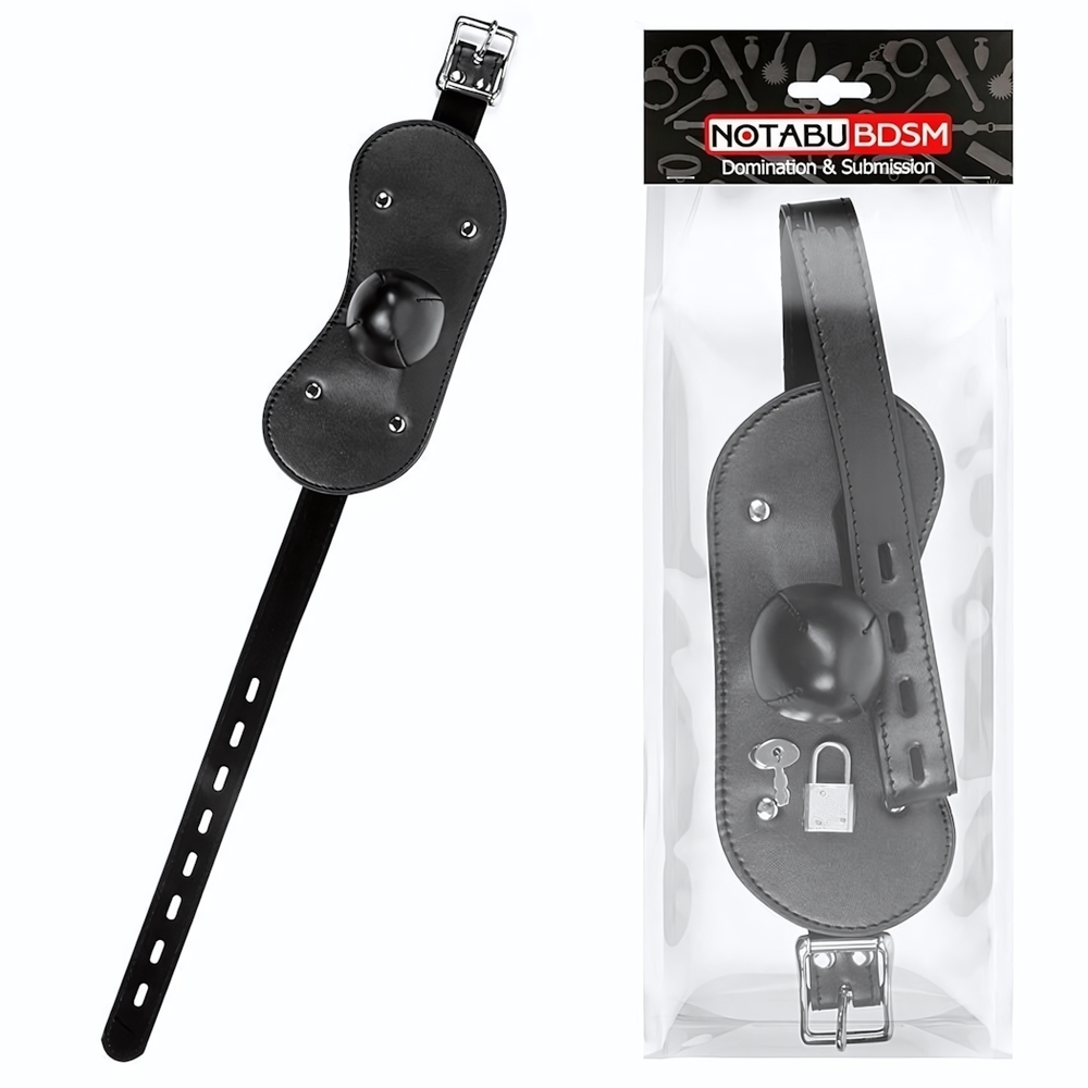 Оригинальный кляп с широким ремешком (Цвет: черный)