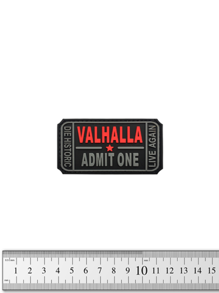 Шеврон Valhalla Admit One PVC. Чёрный