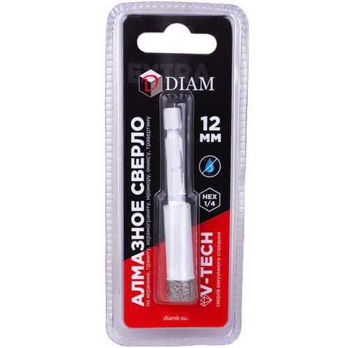 Сверло алмазное DIAM HEX-E Extra Line V-TECH 12x35x1/4 по керамике   320328