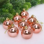 Новогодние шары 5 см (набор 24 шт) «Глянец», розовое золото