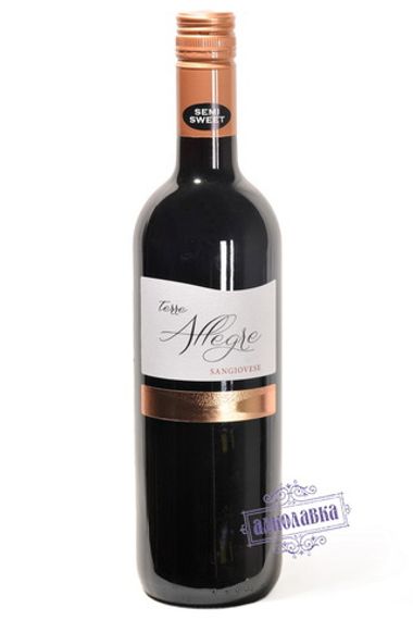 Вино Терре Аллегре Санджовезе красное полусладкое 0,75л 12%