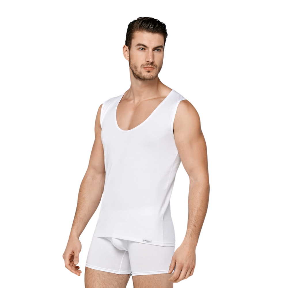 Мужские майка белая с глубоким вырезом  Doreanse 2015