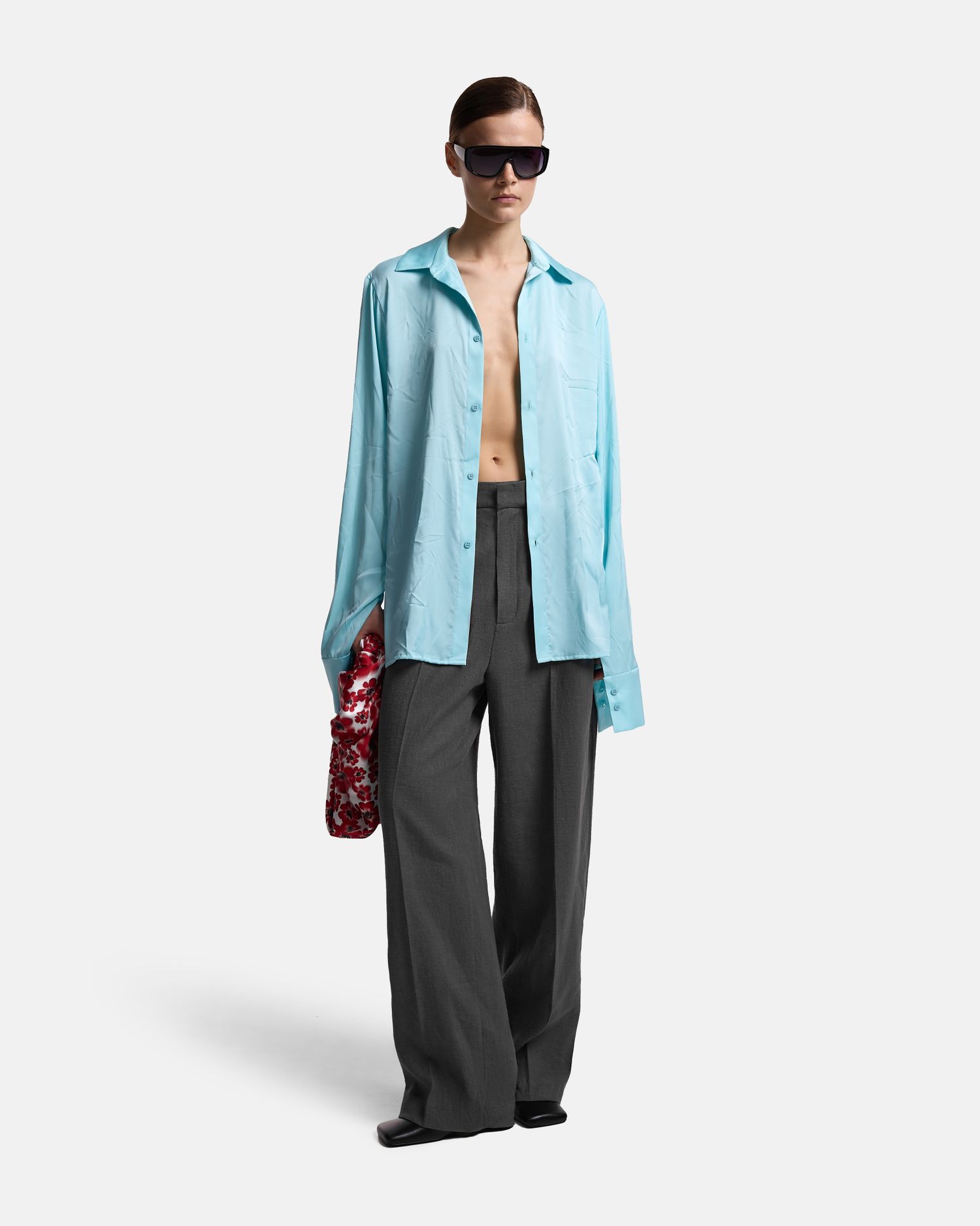 РУБАШКА С ЗАМЯТОСТЯМИ ИЗ САТИНА