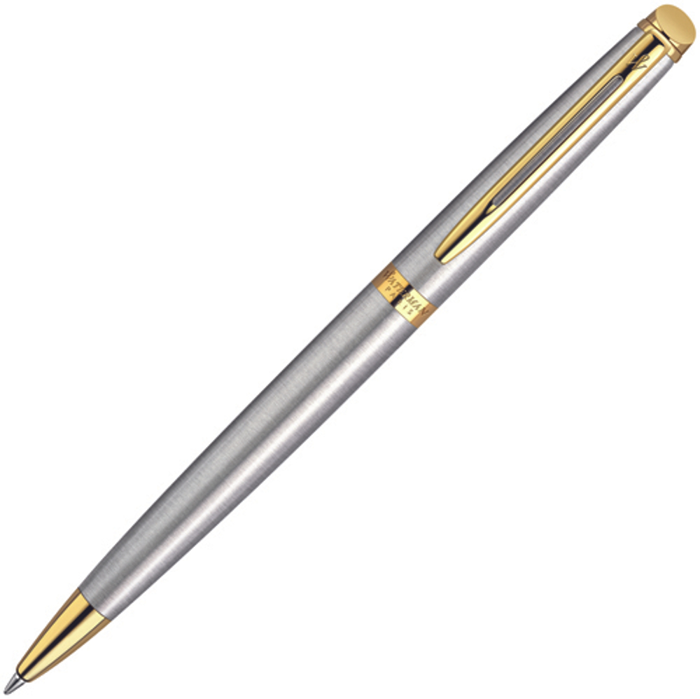 Шариковая ручка Waterman Hemisphere Essential Stainless Steel GT S0920370 с позолотой 23К в подарочной упаковке