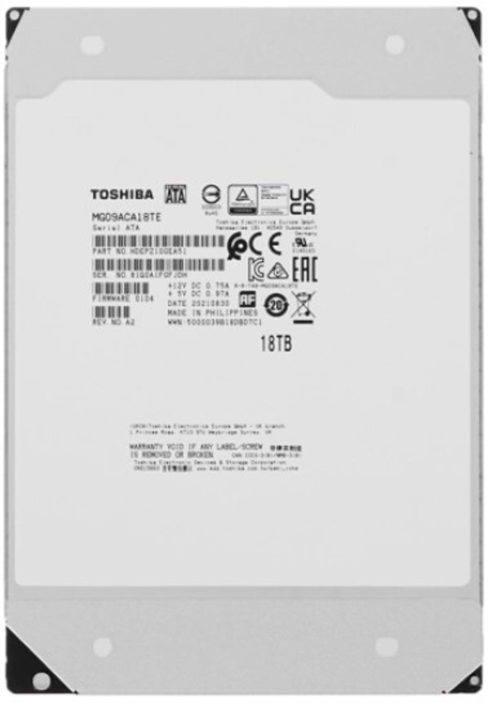 Жесткий диск 18TB SATA 6Gb/s Toshiba (KIOXIA) MG09ACA18TE