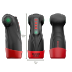 Интерактивный мастурбатор Raven с вакуумом, вибрацией и подсветкой (Цвет: черный)