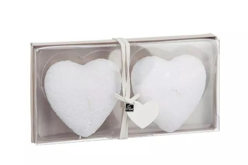 Набор из 2-х свечей "Кружевное сердце" 3х8см воск