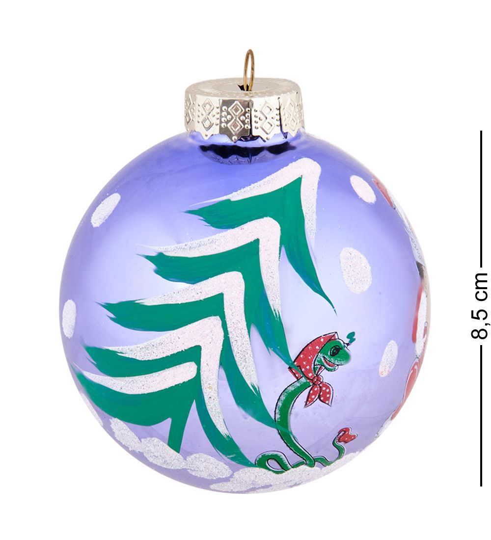 Элита НФШ-1714/3 Ел.украшение Шар «Дед Мороз со Змеей» 85 мм