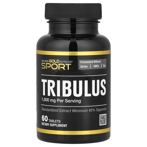 California Gold Nutrition, Sport, якорцы, 1000 мг, 60 таблеток