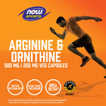 NOW Foods, Sports, аргинин и орнитин, 250 растительных капсул