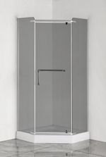Душевое ограждение LORANTO 100х100х200 с низким поддоном 13см, серое закаленное стекло 6 мм, профиль сатин (CS-816S B 100 (GRAY))