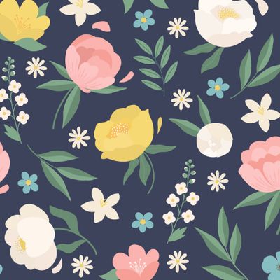 Цветущие пионы, розы и другие цветы