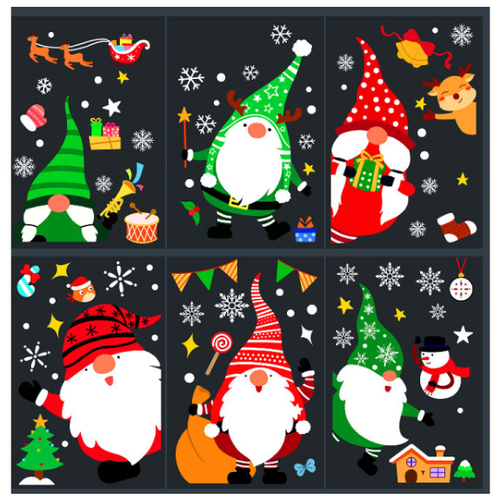 Наклейка для окон многоразовая Санта 60*45 см (202109575)